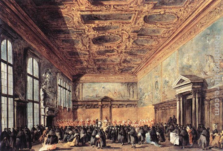 Audience Granted by the Doge painting - Francesco Guardi Audience Granted by the Doge art painting